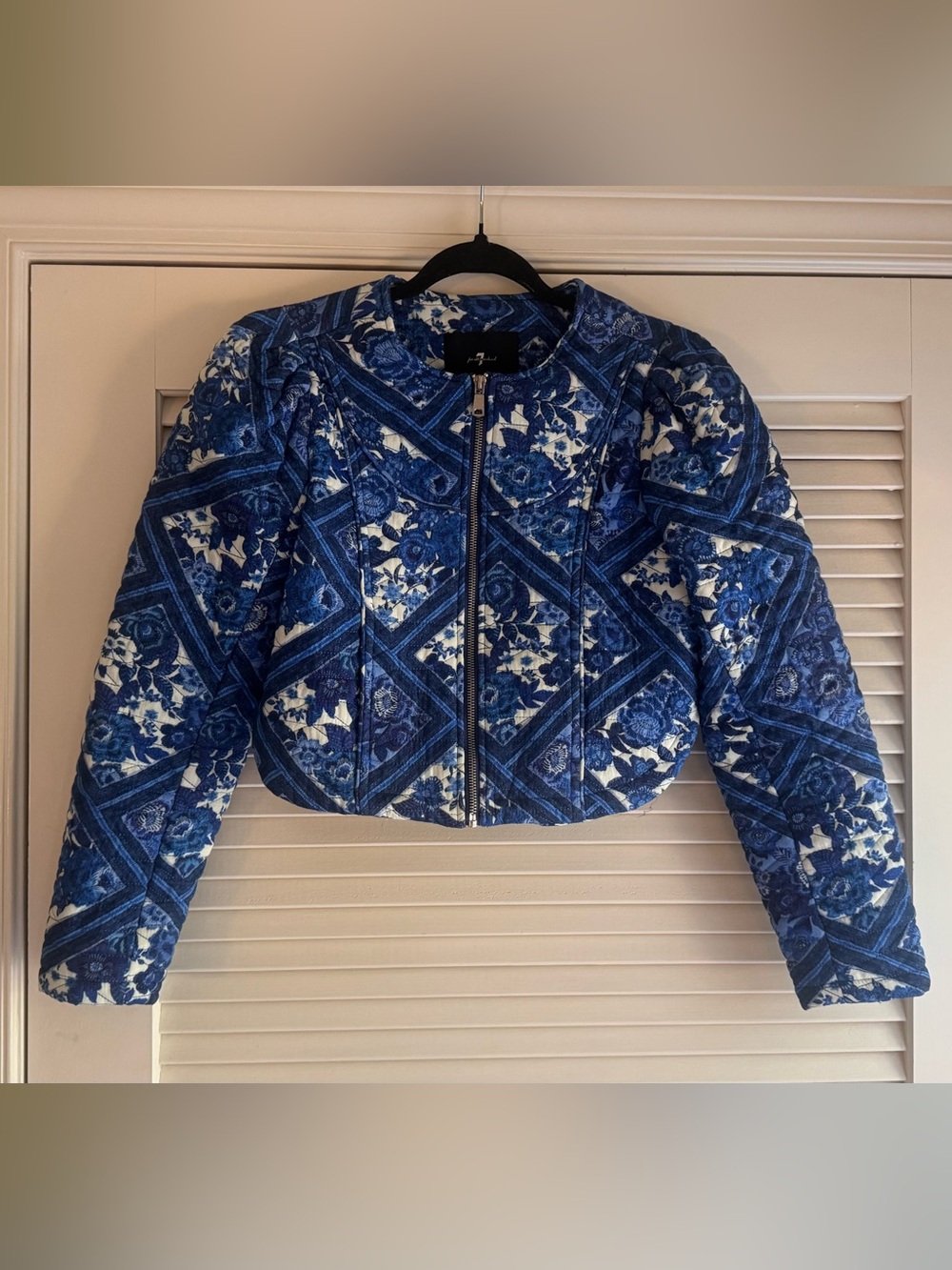 7 for all mankind floral cropped jacket